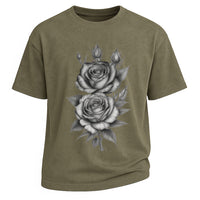 Herren-T-Shirt aus gewaschener 230 g schwerer Baumwolle im Retro-Stil
