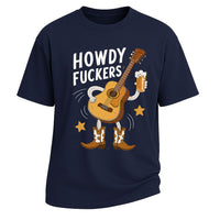 Howdy Fuckers Cowboy Guitar Graphic T-shirt