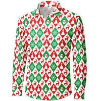 Christmas Argyle Icons Long-Sleeve Shirt